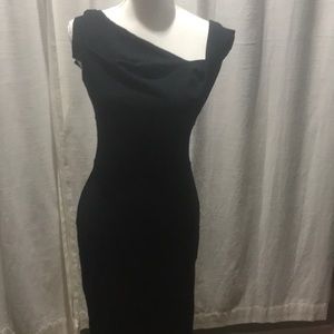 Cache retro style black midi dress